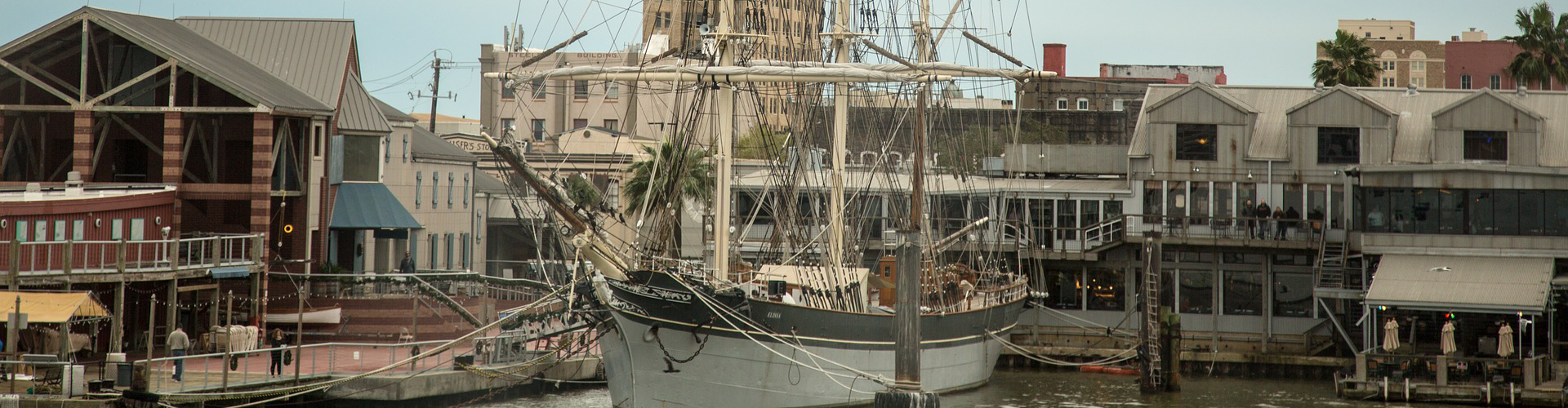 A beautiful ship docked right by one of our many Galveston, TX beach rentals.